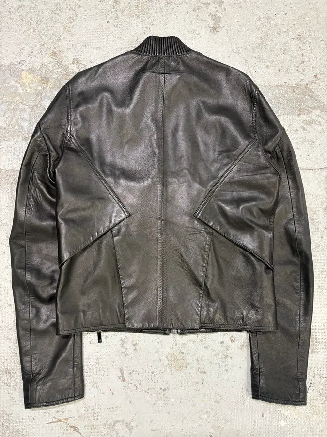 AW2012 Givenchy Black Bomber Zip Leather Jacket QiPmffY 5