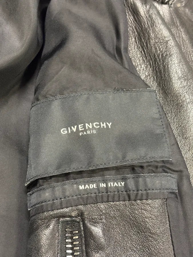 AW2012 Givenchy Black Bomber Zip Leather Jacket QiPmffY 9
