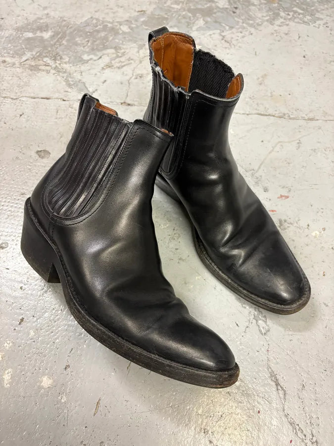 2010s Givenchy Black Leather Cuban Boots by Riccardo Tisci QyhDzIa 4