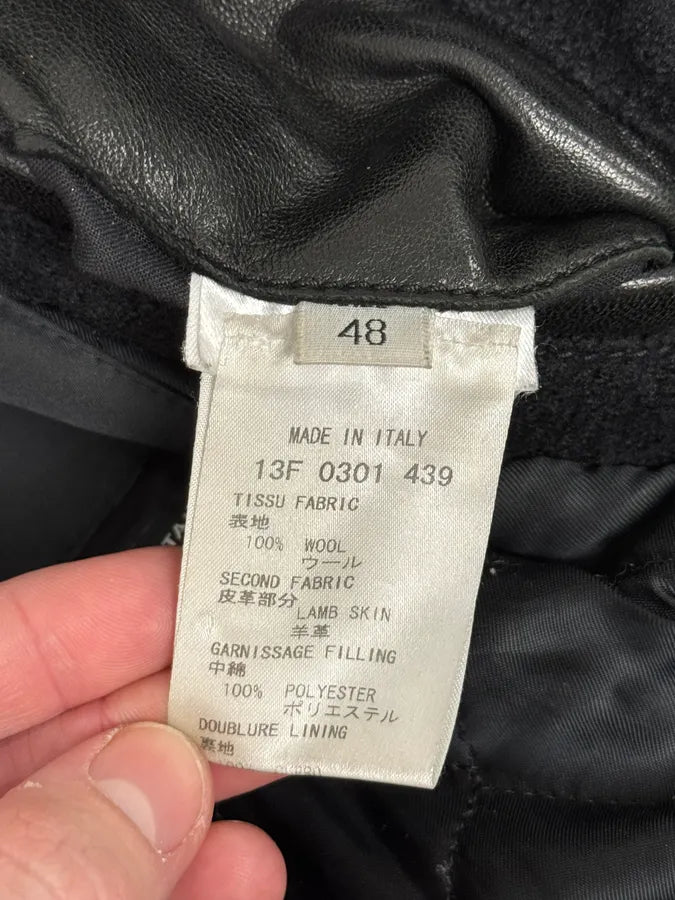 AW2013 Givenchy Black Leather Sleeves Bomber Teddy Jacket by Riccardo Tisci mrSJGwR 13