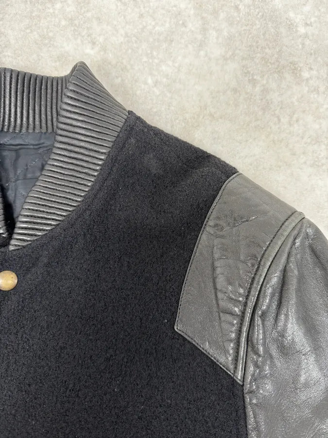 AW2013 Givenchy Black Leather Sleeves Bomber Teddy Jacket by Riccardo Tisci mrSJGwR 7