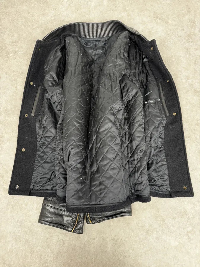 AW2013 Givenchy Black Leather Sleeves Bomber Teddy Jacket by Riccardo Tisci mrSJGwR 6