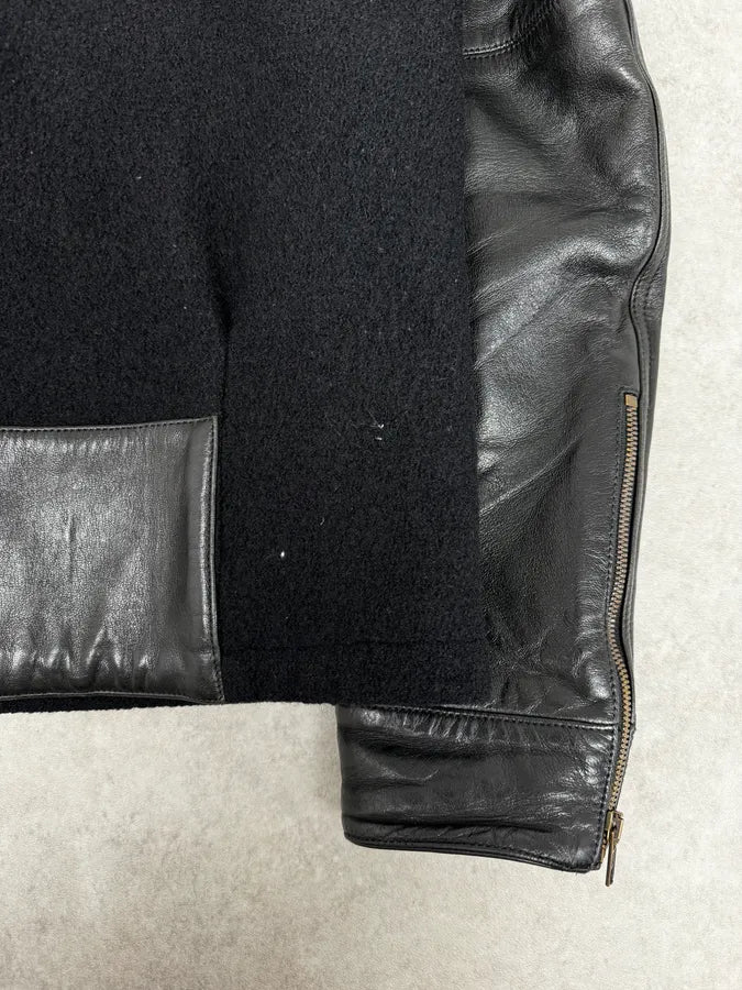 AW2013 Givenchy Black Leather Sleeves Bomber Teddy Jacket by Riccardo Tisci mrSJGwR 9