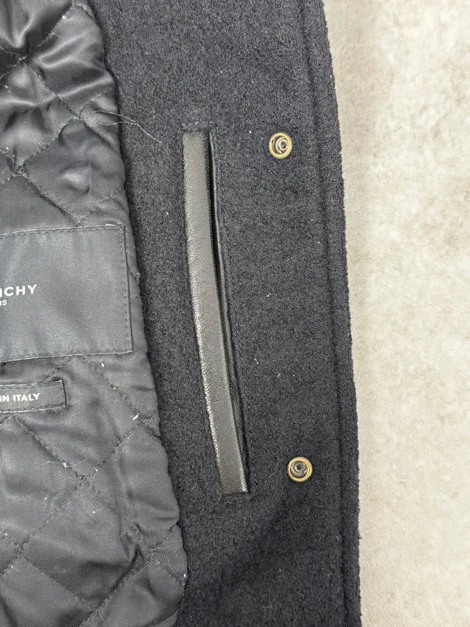 AW2013 Givenchy Black Leather Sleeves Bomber Teddy Jacket by Riccardo Tisci mrSJGwR 11