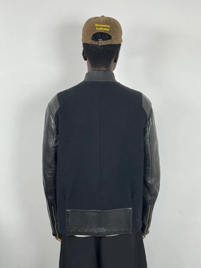 AW2013 Givenchy Black Leather Sleeves Bomber Teddy Jacket by Riccardo Tisci mrSJGwR 2