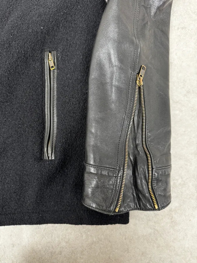 AW2013 Givenchy Black Leather Sleeves Bomber Teddy Jacket by Riccardo Tisci mrSJGwR 8