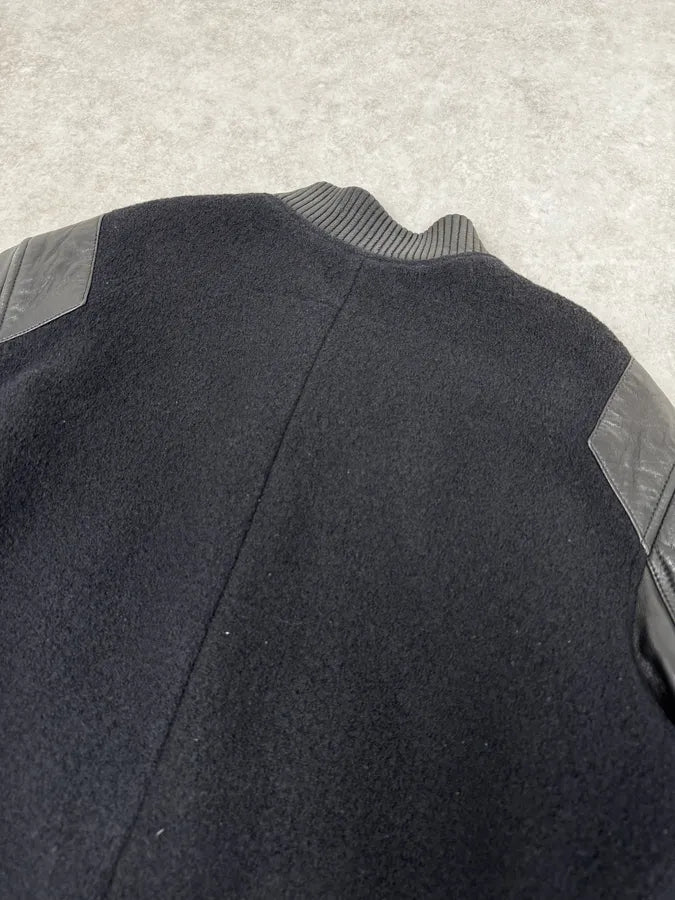 AW2013 Givenchy Black Leather Sleeves Bomber Teddy Jacket by Riccardo Tisci mrSJGwR 5