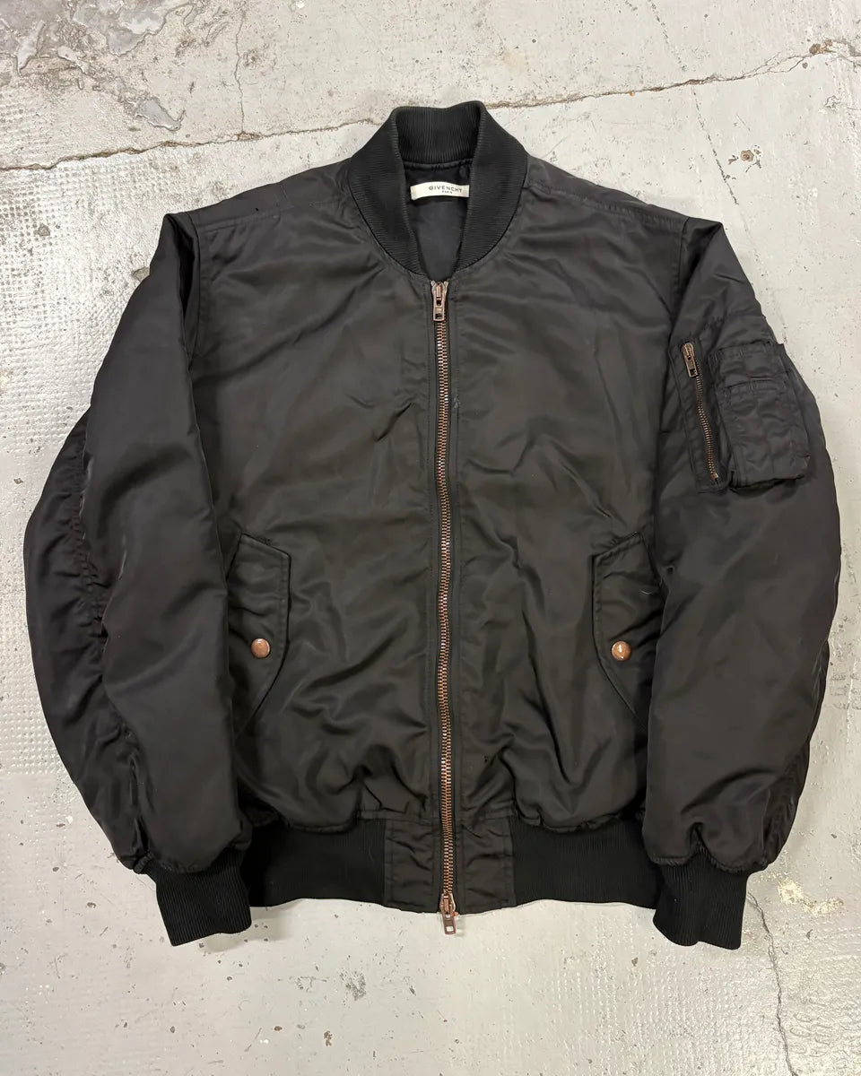 2010s Givenchy Black Nylon Bomber Cargo Pocket Jacket IZucJYI 0