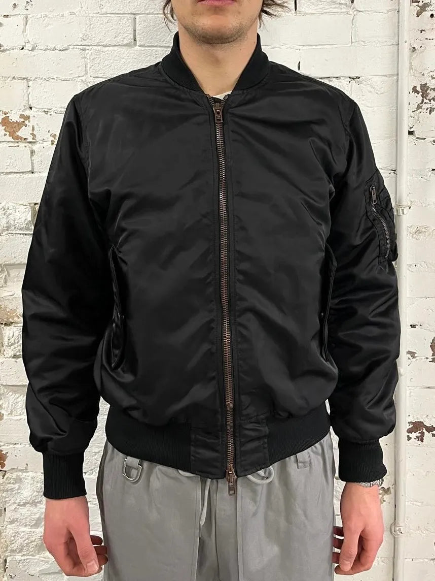 2010s Givenchy Black Nylon Bomber Cargo Pocket Jacket IZucJYI 1