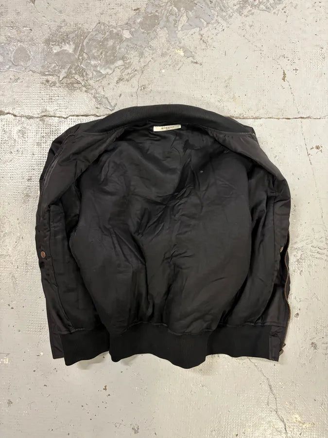 2010s Givenchy Black Nylon Bomber Cargo Pocket Jacket IZucJYI 7