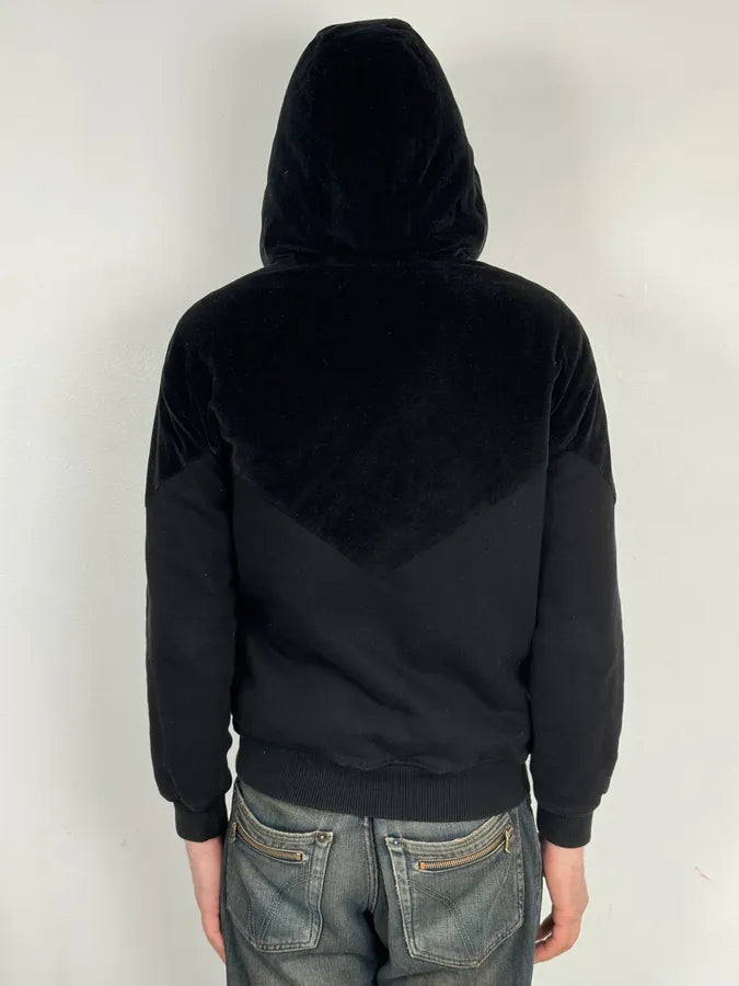 2010s Givenchy Black Premium Velvet Hybrid Hooded Jacket XwaZMhh 2