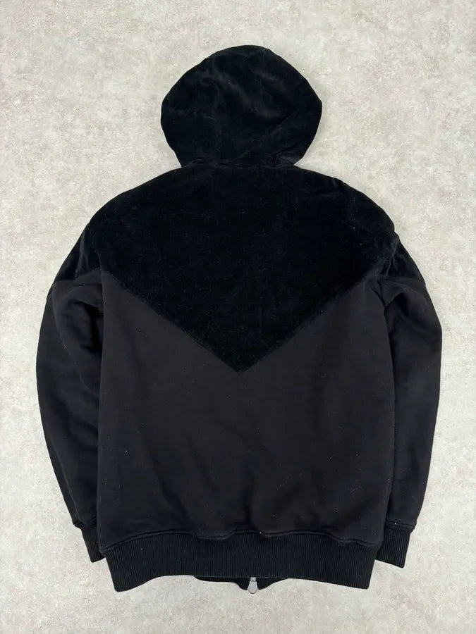 2010s Givenchy Black Premium Velvet Hybrid Hooded Jacket XwaZMhh 4
