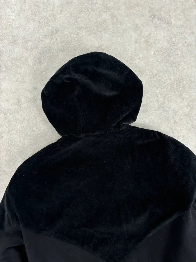 2010s Givenchy Black Premium Velvet Hybrid Hooded Jacket XwaZMhh 5