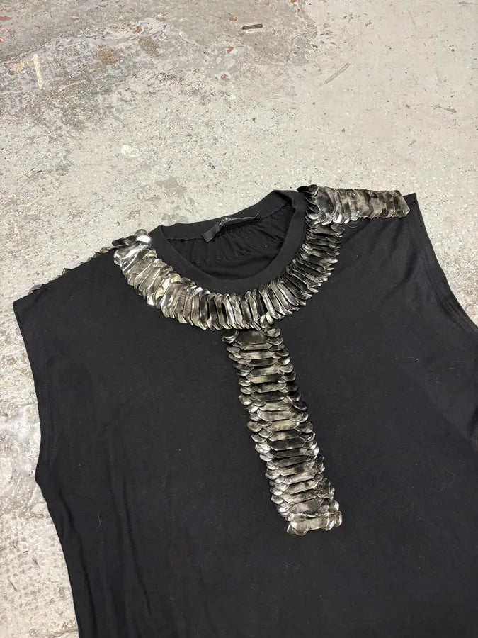 2010s Givenchy Black Sculptural Relief Tank Top by Riccardo Tisci DWbZMcZ 2