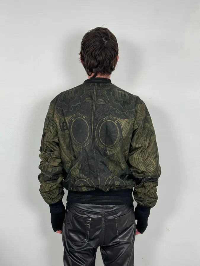 SS2017 Givenchy Dollar Bills Khaki Asymmetrical Camo Sample Bomber Jacket EidIRwV 2