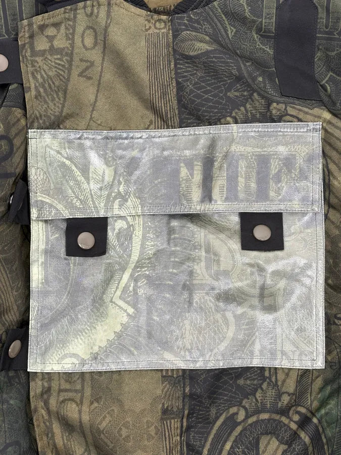 SS2017 Givenchy Dollar Bills Khaki Asymmetrical Camo Sample Bomber Jacket EidIRwV 9