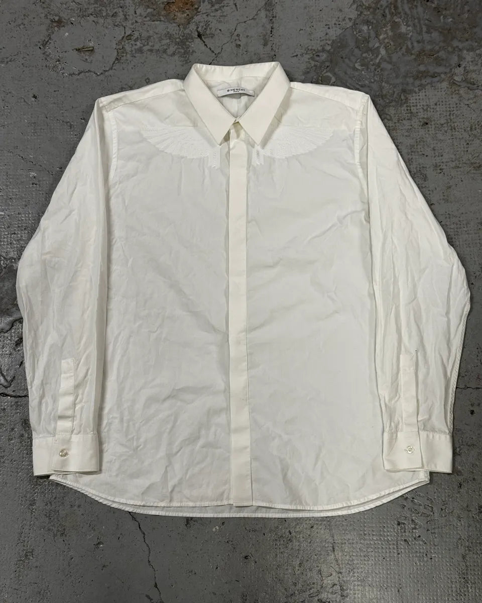 SS2017 Givenchy Embroided Wings White Shirt by Riccardo Tisci NJtzyNR 0