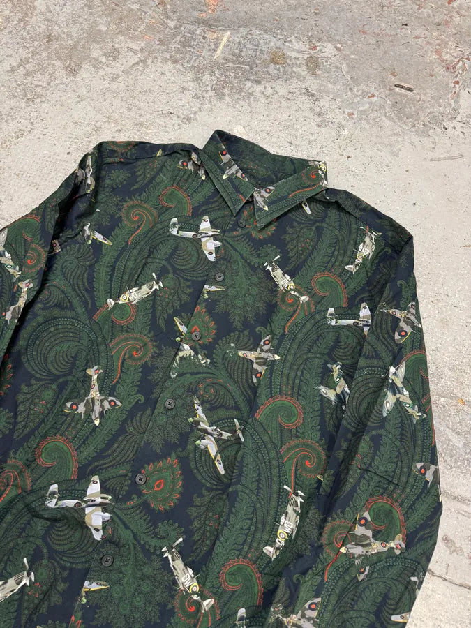 2010s Givenchy Green Aviator Flowers Shirt AaoMMIQ 4
