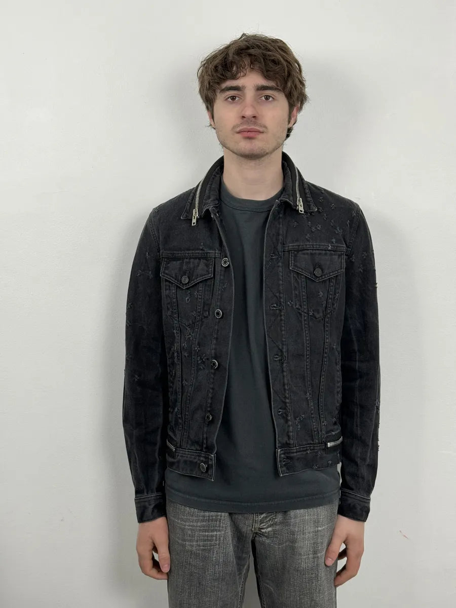 2010s Givenchy Grey Distressed Denim Jacket ZGZEIIL 2