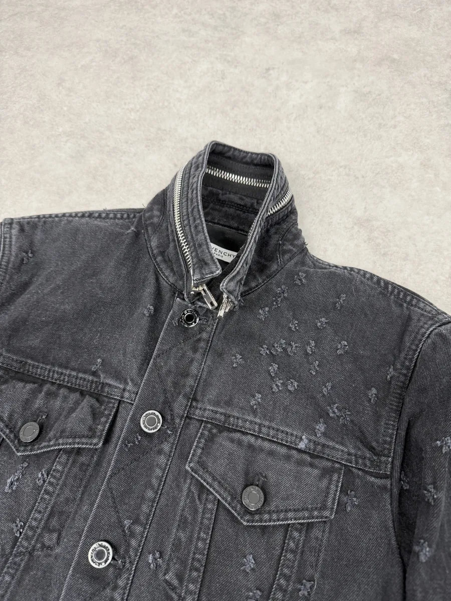 2010s Givenchy Grey Distressed Denim Jacket ZGZEIIL 4