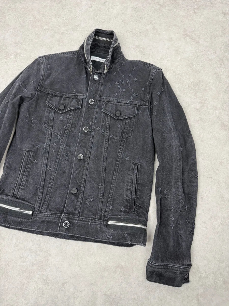 2010s Givenchy Grey Distressed Denim Jacket ZGZEIIL 8
