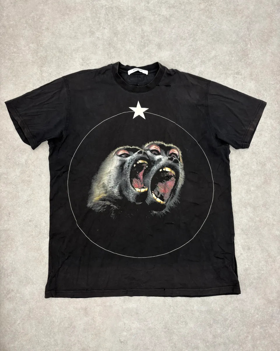 AW2015 Givenchy Monkeys Star Black T-Shirt by Riccardo Tisci xcIBQFc 0