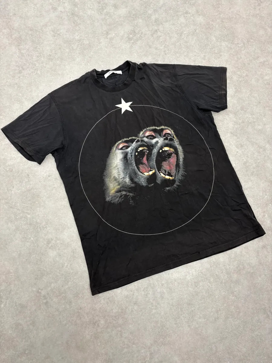 AW2015 Givenchy Monkeys Star Black T-Shirt by Riccardo Tisci xcIBQFc 3