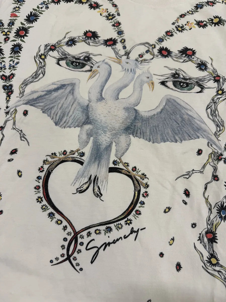 2010s Givenchy Nature Mystical Bird White T-Shirt by Riccardo Tisci IwMTtLM 6