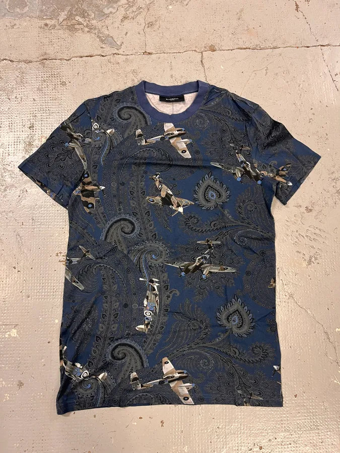 2010s Givenchy Planes War Blue T-Shirt by Riccardo Tisci nWwOIaZ 0