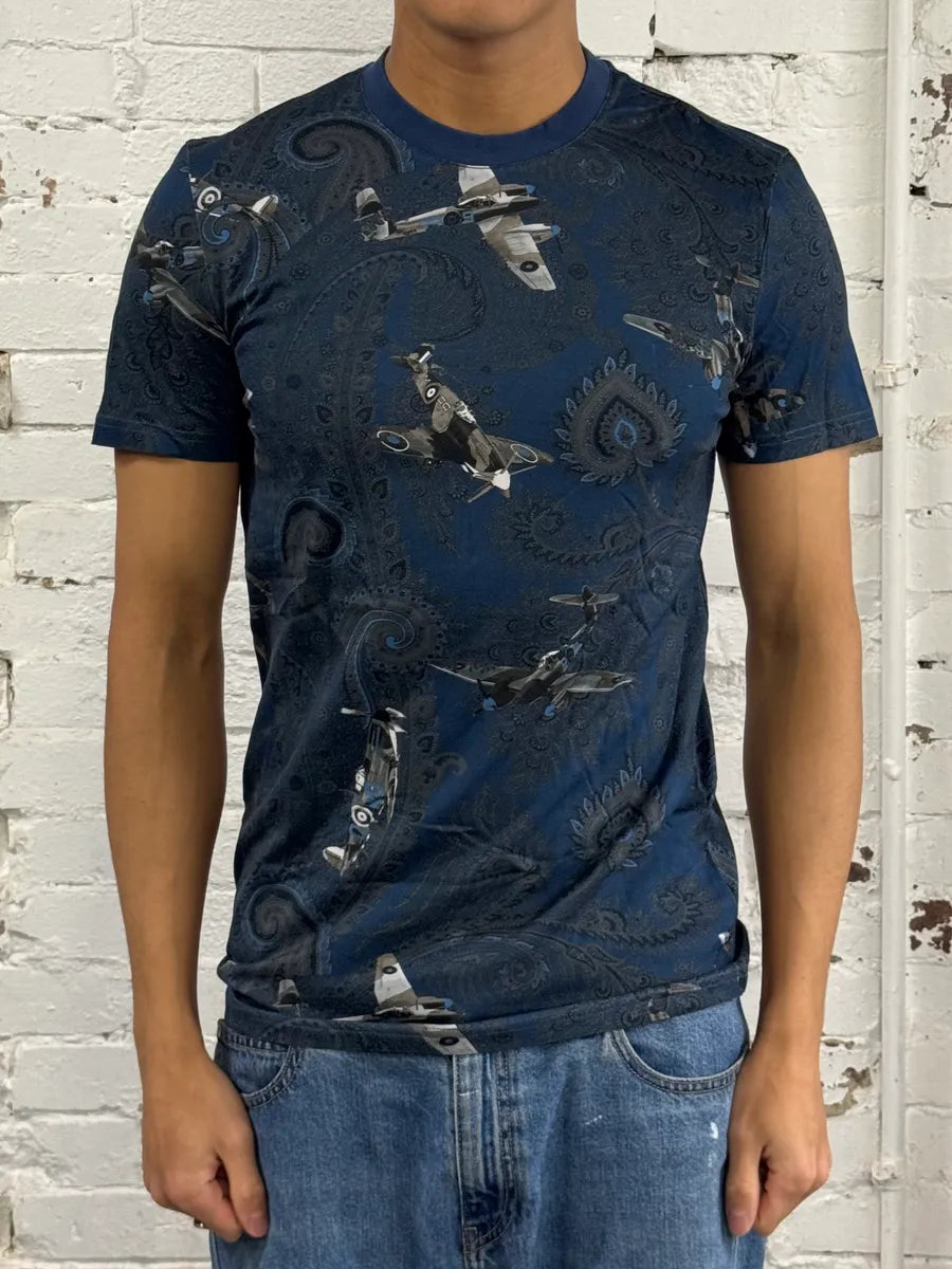 2010s Givenchy Planes War Blue T-Shirt by Riccardo Tisci nWwOIaZ 1