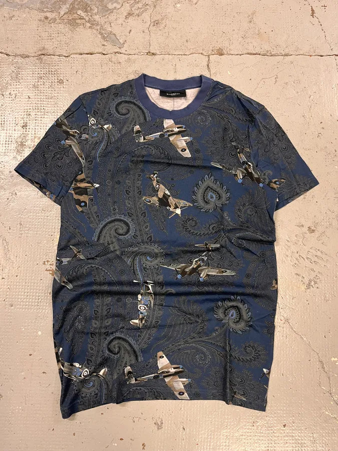 2010s Givenchy Planes War Blue T-Shirt by Riccardo Tisci nWwOIaZ 2