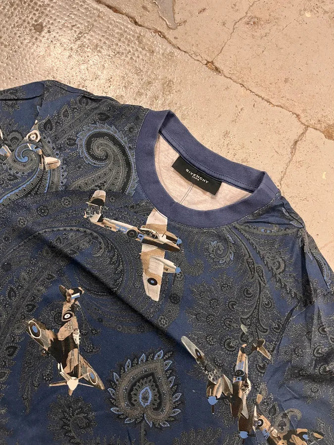 2010s Givenchy Planes War Blue T-Shirt by Riccardo Tisci nWwOIaZ 4