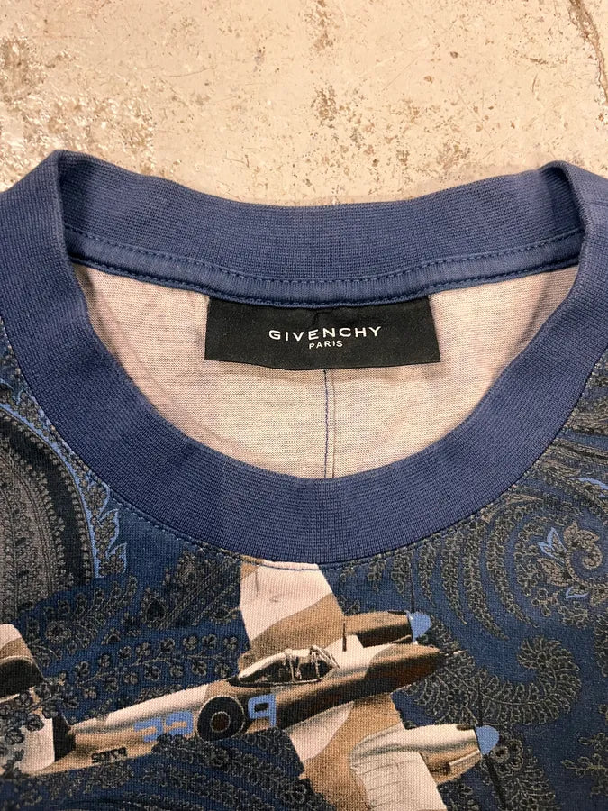 2010s Givenchy Planes War Blue T-Shirt by Riccardo Tisci nWwOIaZ 5