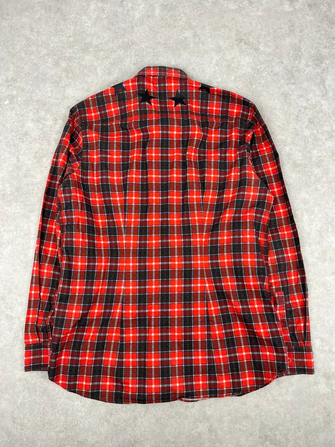 SS2015 Givenchy Red Checkered Stars Shirt by Riccardo Tisci wOHZAgC 5