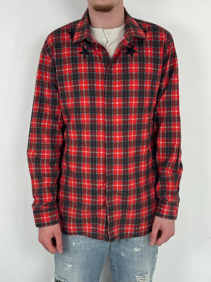 SS2015 Givenchy Red Checkered Stars Shirt by Riccardo Tisci wOHZAgC 1