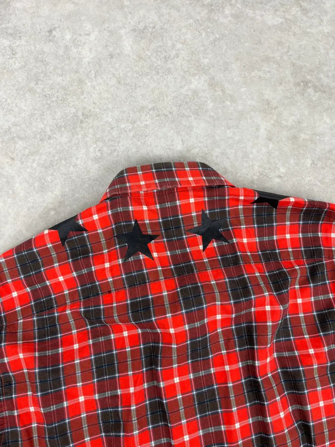 SS2015 Givenchy Red Checkered Stars Shirt by Riccardo Tisci wOHZAgC 6