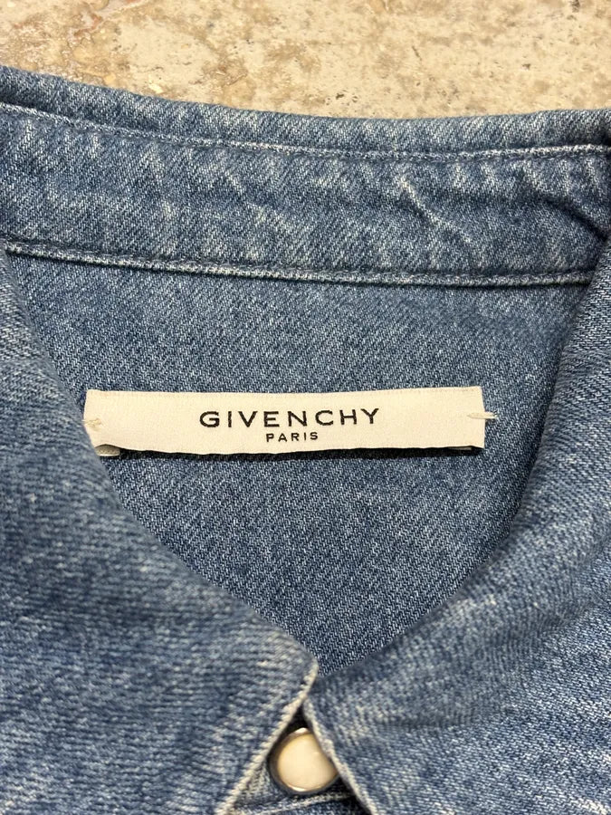 2010s Givenchy Red Stars Blue Denim Shirt by Riccardo Tisci fIvchJN 6