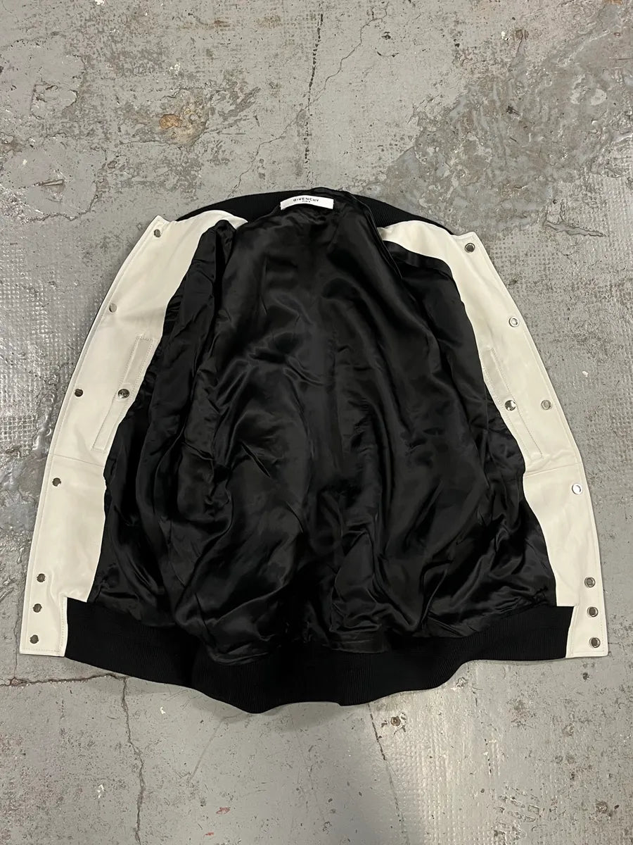 SS2014 Givenchy Stars Black Leather Bomber Jacket rSmaDFW 8