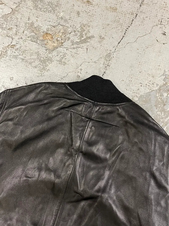 SS2014 Givenchy Stars Black Leather Bomber Jacket rSmaDFW 7