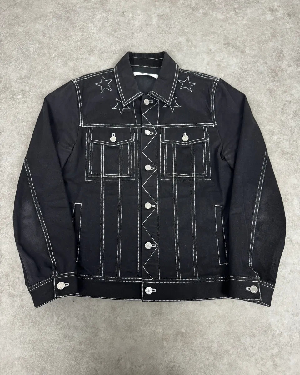 AW2015 Givenchy Stars Black Trucker Denim Jacket by Riccardo Tisci ircFjjC 0