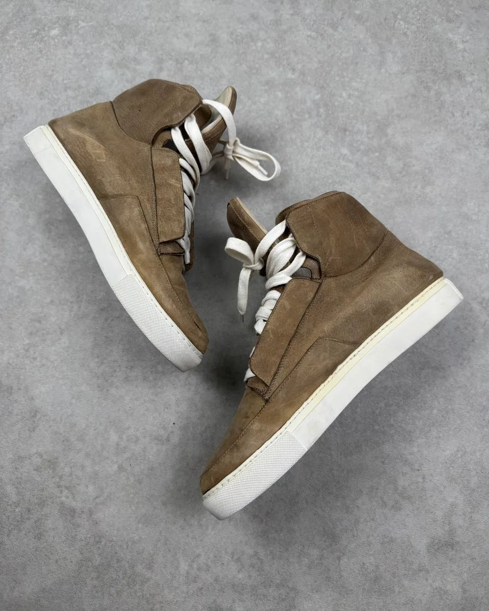 2010s Givenchy Tan Beige Suede Leather High Sneakers NsSgaws 2