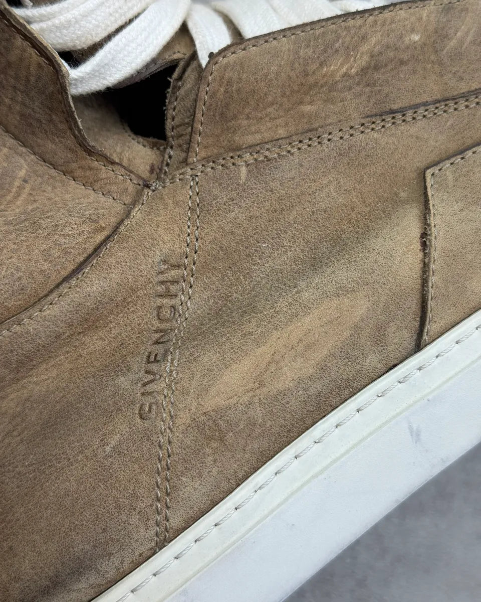 2010s Givenchy Tan Beige Suede Leather High Sneakers NsSgaws 4