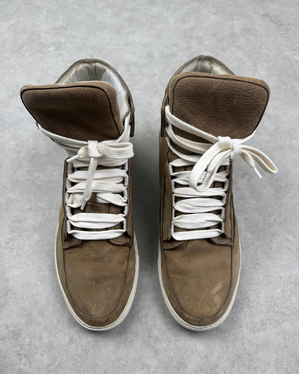 2010s Givenchy Tan Beige Suede Leather High Sneakers NsSgaws 5