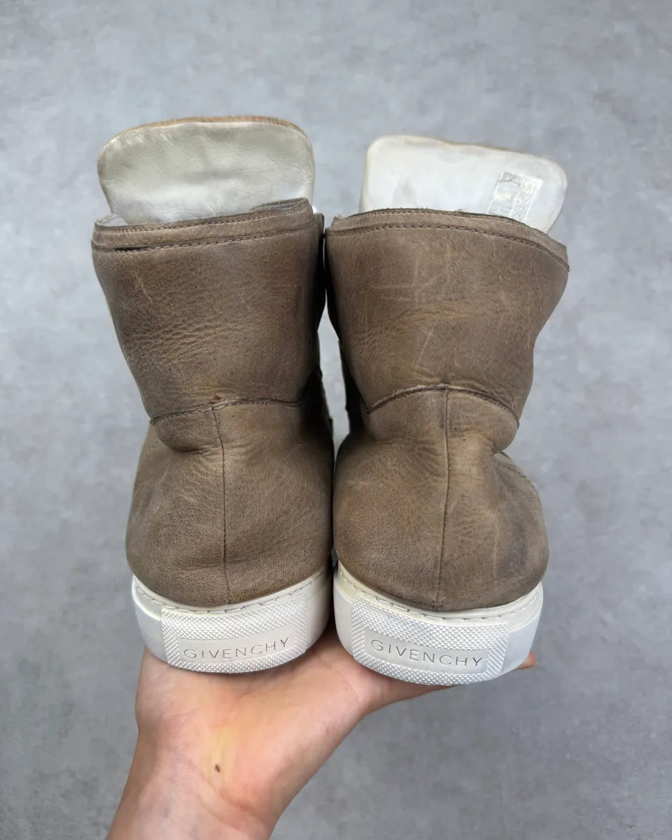 2010s Givenchy Tan Beige Suede Leather High Sneakers NsSgaws 6