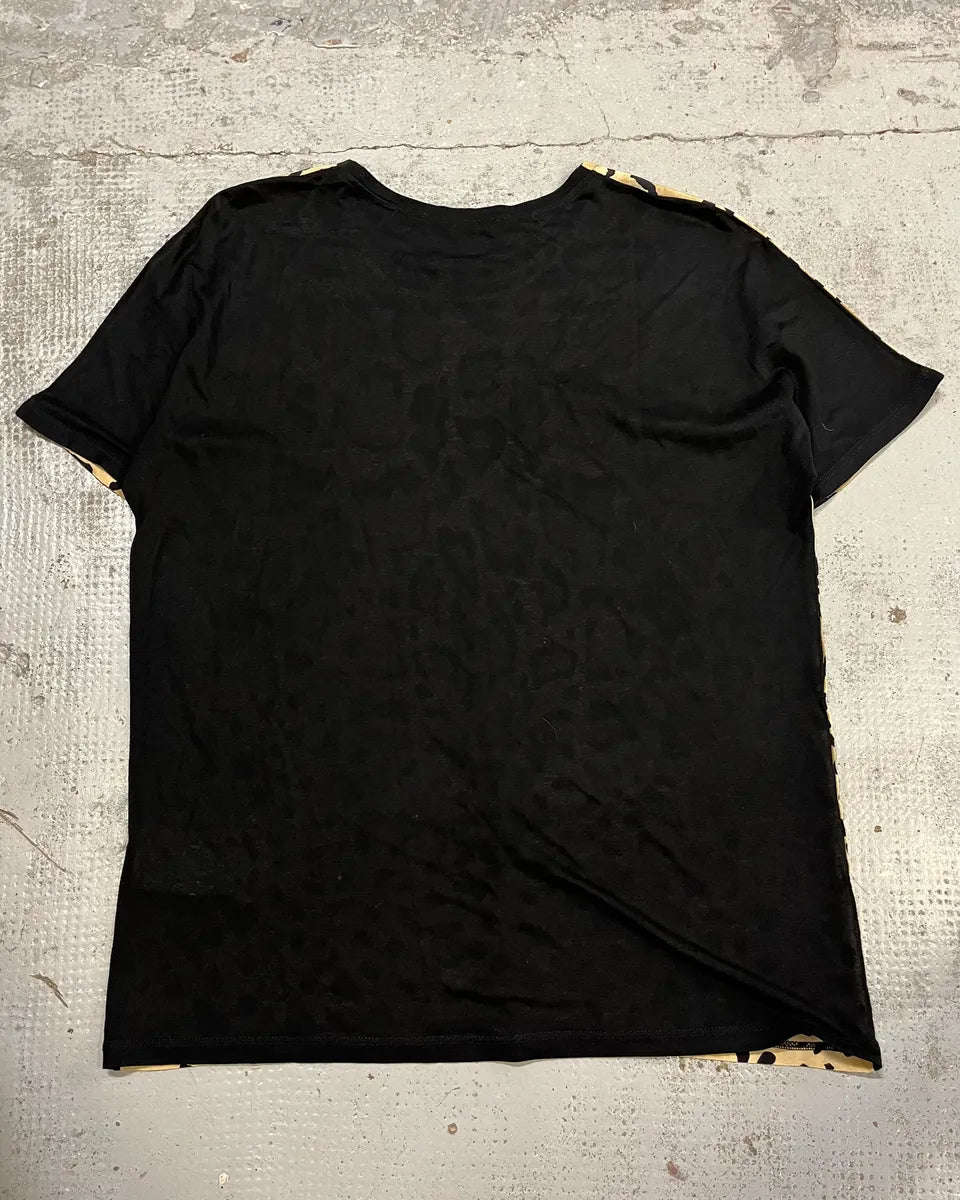 2010s Gucci Beige Silk Leopard & Black T-Shirt by Frida Giannini WRbsXKc 6