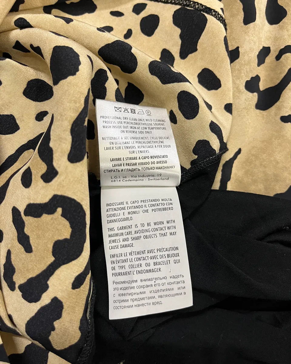 2010s Gucci Beige Silk Leopard & Black T-Shirt by Frida Giannini WRbsXKc 8
