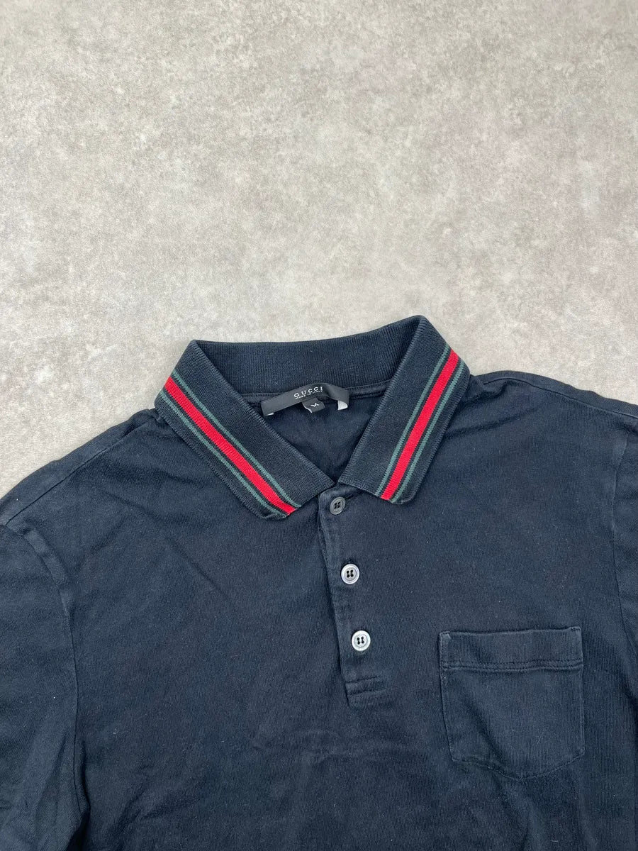 2010s Gucci Black Contrast Pocket Stripe Polo ISQxcjI 4