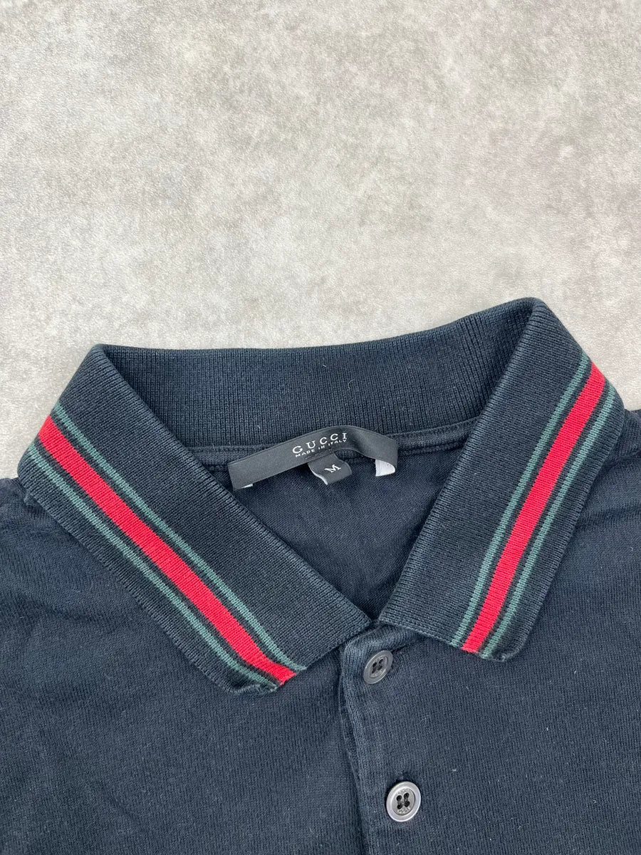 2010s Gucci Black Contrast Pocket Stripe Polo ISQxcjI 6
