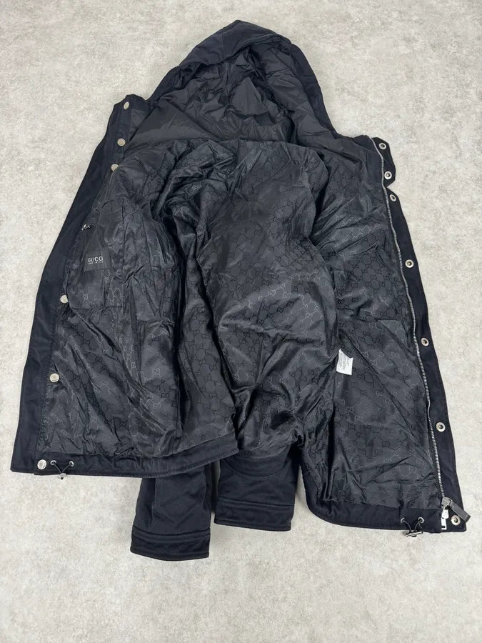 2010s Gucci Black Dark Hooded Puffer Jacket lxFfYDw 6
