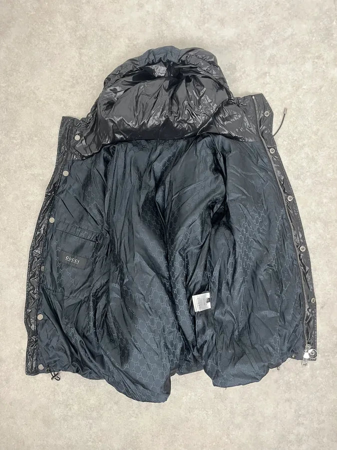 2010s Gucci Black & Navy Hooded Puffer Jacket DgdQGoI 7